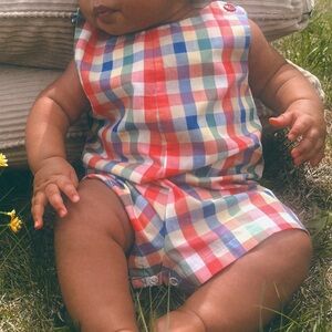 baby gingham romper